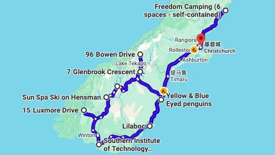 14天 · 南岛 · 东线+中线+南线 · 基督城往返(顺)