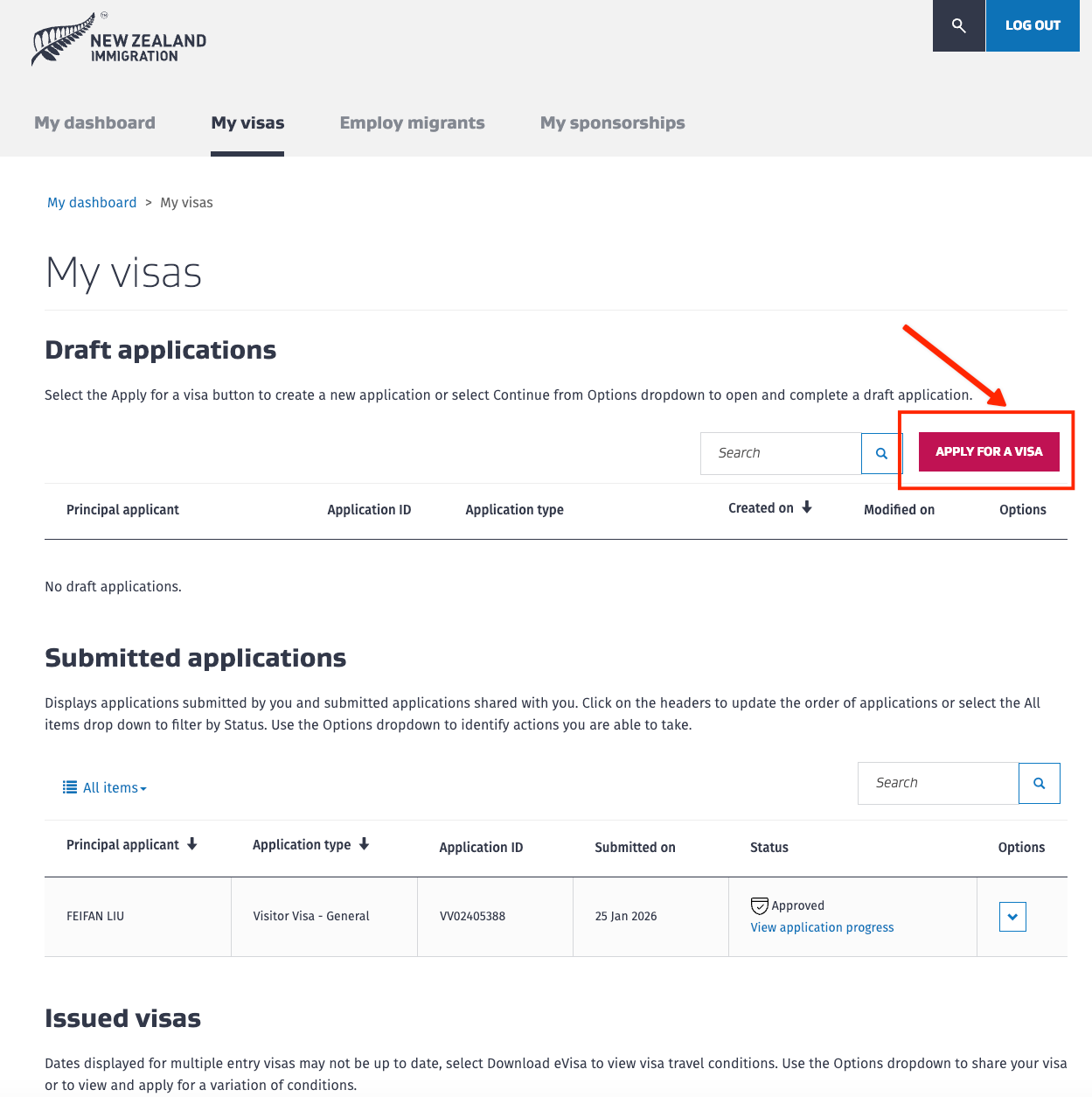 Step 4：点击 Apply for a Visa
